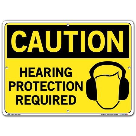 Vestil Sign, Caution, 14.5x10.5", Aluminum, .063, SI-C-42-C-AL-063 SI-C-42-C-AL-063